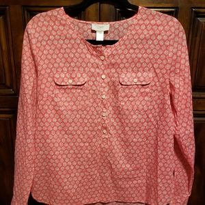 LAST CHANCE - LOFT button-down top Sz Small